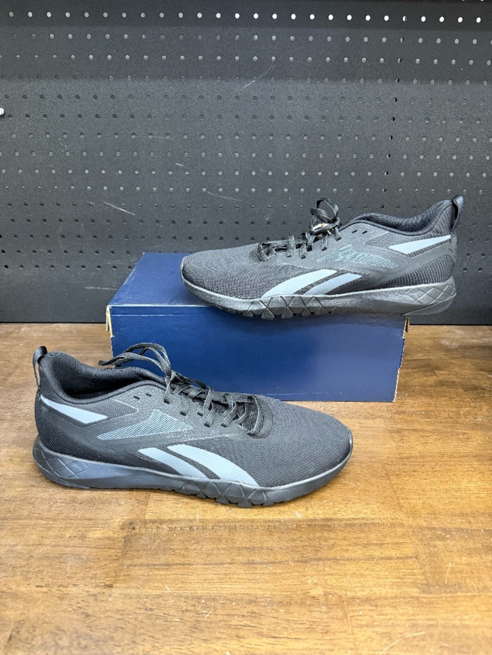 New W/O Box! Men's Reebok Flexagon Force 4 'Black Pure Grey' Training Sneakers